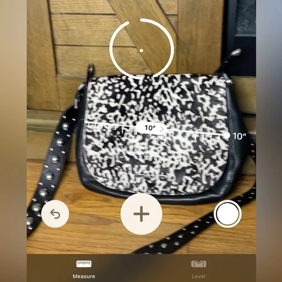 LIKE NEW Michael Kors Black & White Animal Print Leather Crossbody Studded Strap - Picture 8 of 9